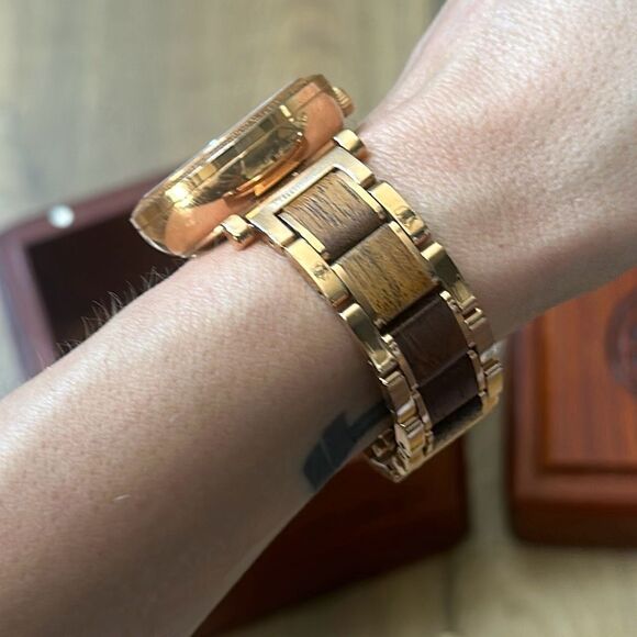 Cora Polaris Women\'s Rose Gold Wood Wrist Watch By JORD Jewelry main image 6